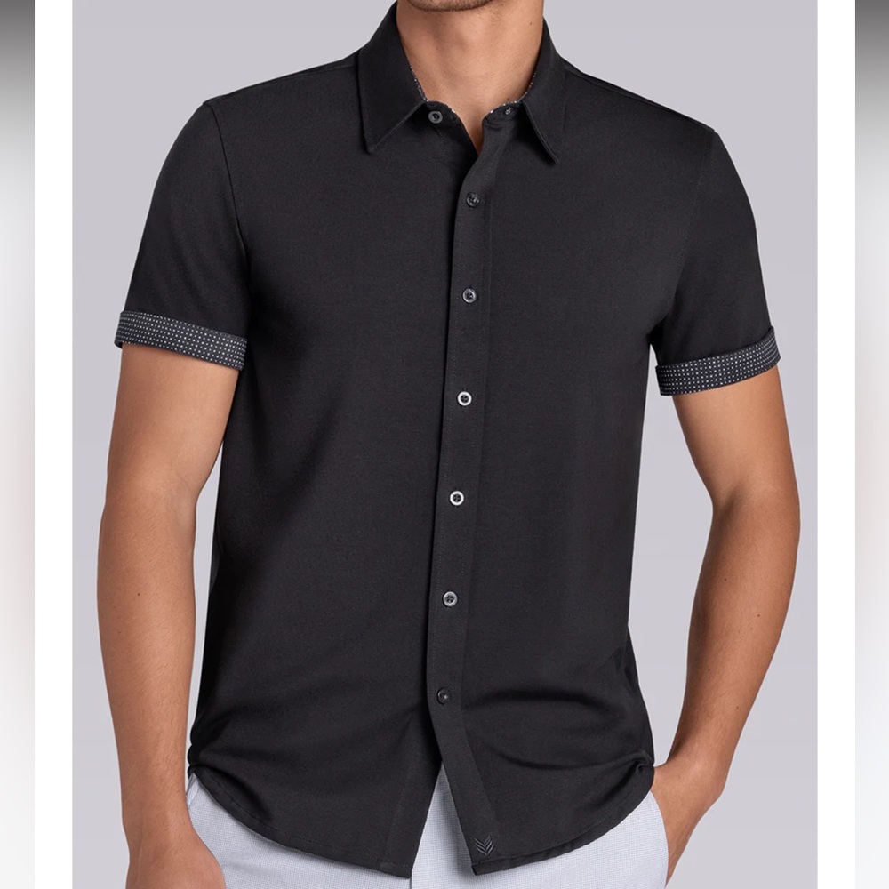 Men's Buttercloth Black Short Sleeve Shirt